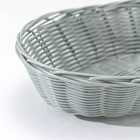 Корзинка для фруктов и хлеба Доляна «Плуг», 25×18×6.5 см, пластик, плетёная, серая - Фото 3