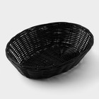 Корзинка для фруктов и хлеба Доляна «Плетёнка», 25×18×6.5 см, пластик, плетёная, коричневая - Фото 3
