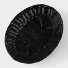 Корзинка для фруктов и хлеба Доляна «Плетёнка», 25×18×6.5 см, пластик, плетёная, коричневая - Фото 4