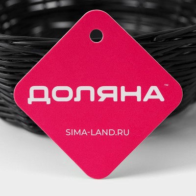 Корзинка для фруктов и хлеба Доляна «Плетёнка», 25×18×6.5 см, пластик, плетёная, коричневая