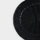 Корзинка для фруктов и хлеба Доляна «Плетёнка», 27×22×6 см, пластик, плетёная, коричневая - Фото 3