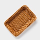 Корзинка для фруктов и хлеба Доляна «Капучино», пластик, плетёная, 30×19.5×6 см, коричневая - Фото 4