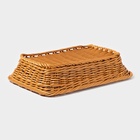 Корзинка для фруктов и хлеба Доляна «Капучино», пластик, плетёная, 30×19.5×6 см, коричневая - Фото 5