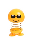 Игрушка на панель автомобиля «Смайл на пружинке в очках» желтый - Фото 1