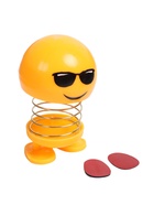 Игрушка на панель автомобиля «Смайл на пружинке в очках» желтый - Фото 3