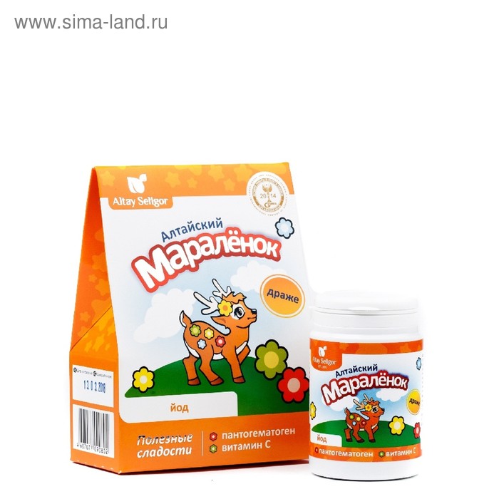 Драже «Алтайский маралёнок» для детей, с пантогематогеном, витамином С и йодом, 70 г - Фото 1