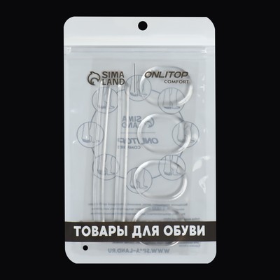 Вкладыши для обуви, на клеевой основе, силиконовые, 6 шт., прозрачные