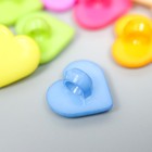 Пуговицы пластик для творчества на ножке "Цветные сердечки" набор 60 шт 1,2х1,2 см - Фото 3