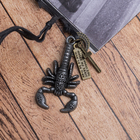 Кулон мужской "Резон" скорпион, цвет чернёное серебро на чёрном шнурке, 80 см - фото 8892269