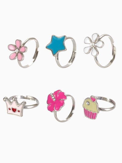 Кольцо Выбражулька «Только для девочек», безразмерное, фасовка 36 шт., форма МИКС, цвет МИКС