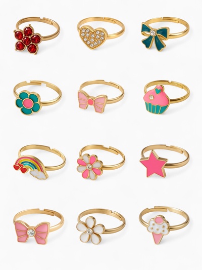 Кольцо «Выбражулька. Лето», безразмерное, фасовка 36 шт. форма МИКС, цвет МИКС