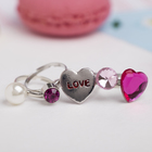 Набор детских колец «Выбражулька» любовь, форма МИКС, цвет розовый - фото 298248011