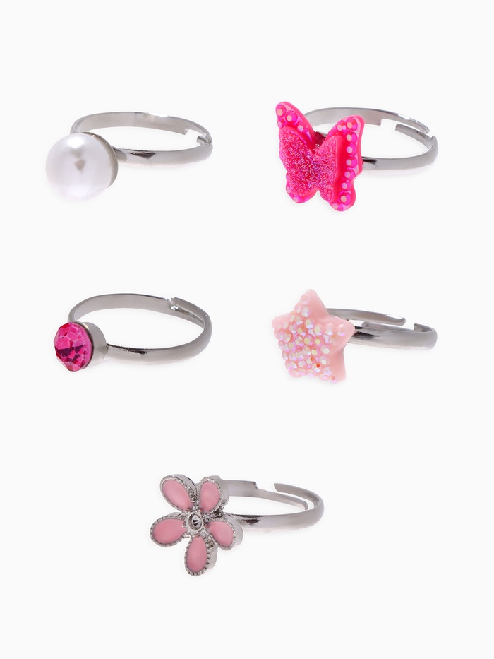 Набор детских колец «Выбражулька. Красота», 5 шт. розовый, безразмерные