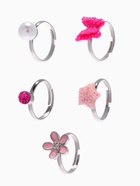 Набор детских колец «Выбражулька. Красота», 5 шт. розовый, безразмерные - Фото 2