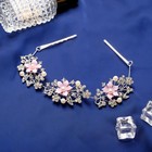 Аксессуар для волос «Моника», на невидимках, сиреневые цветы, 20 см, серебро - Фото 1