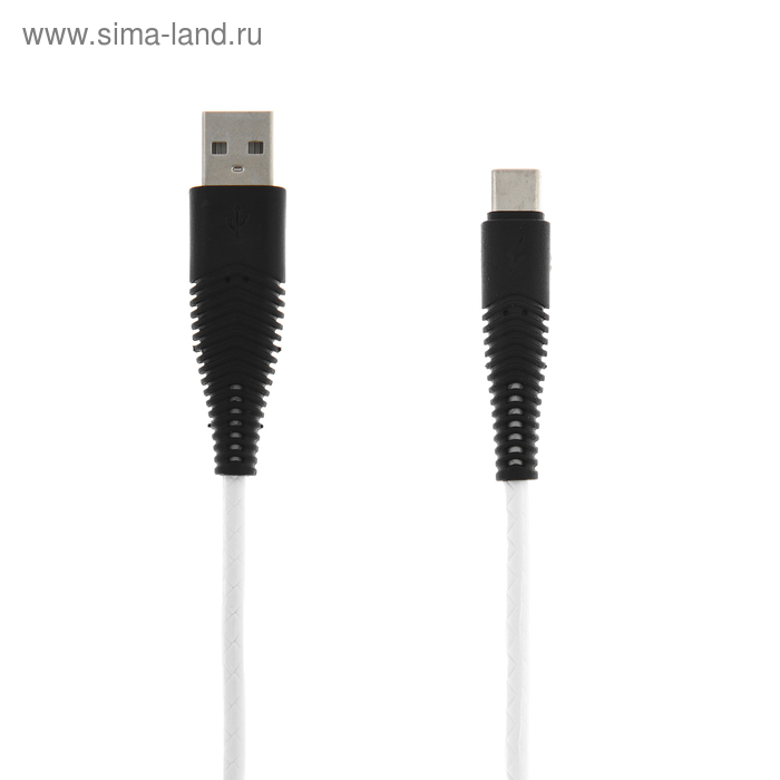 Кабель LuazON, Type-C - USB, 1 А, 1 м, белый - Фото 1