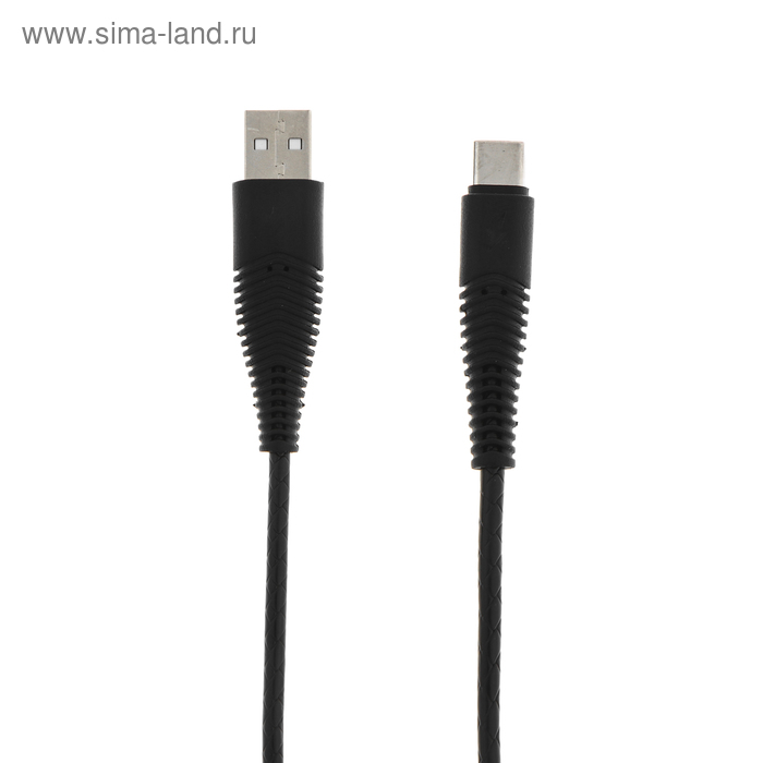 Кабель LuazON, Type-C - USB, 1 А, 1 м, черный - Фото 1