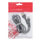 Кабель LuazON, Type-C - USB, 1 А, 1 м, усиленный штекер, серый - Фото 3