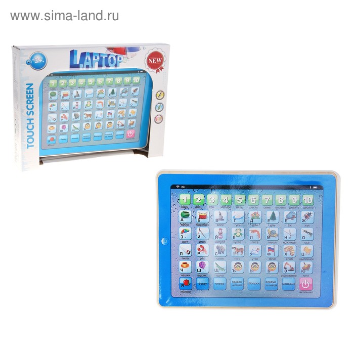 Планшет детский, изучение букв, цифр, русский язык, работает от батареек, цвета МИКС - Фото 1