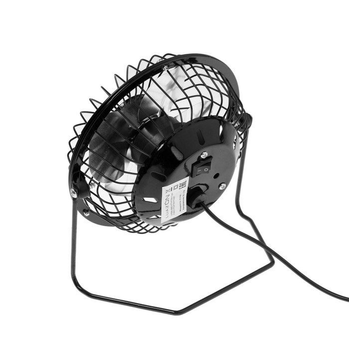 Вентилятор Luazon LOF-05, настольный, 2.5 Вт, 12 см, металл, черный - фото 51444388
