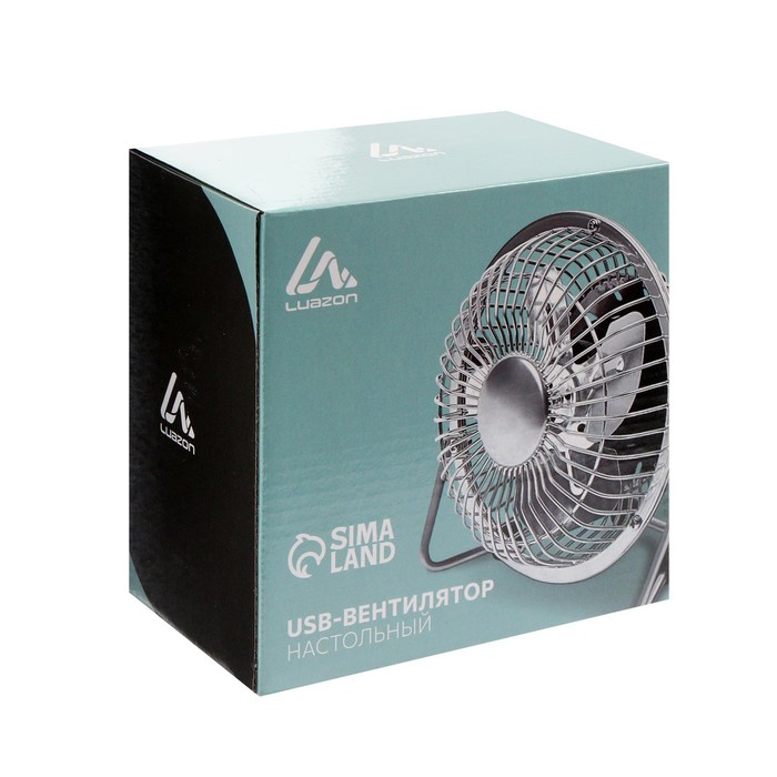 Вентилятор Luazon LOF-05, настольный, 2.5 Вт, 12 см, металл, черный - фото 51444393
