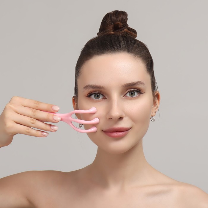 Массажёр для лица и зоны декольте, с металлическим шариками, 14 × 5 × 2,5 см, цвет МИКС 18883