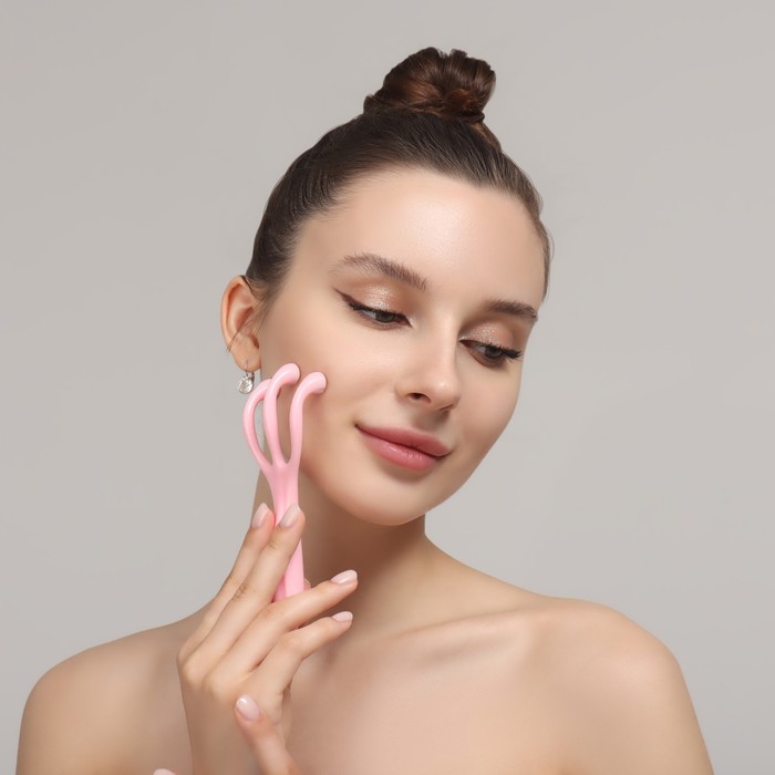 Массажёр для лица и зоны декольте, с металлическим шариками, 14 × 5 × 2,5 см, цвет МИКС 18883