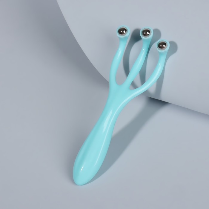 Массажёр для лица и зоны декольте, с металлическим шариками, 14 × 5 × 2,5 см, цвет МИКС 18883