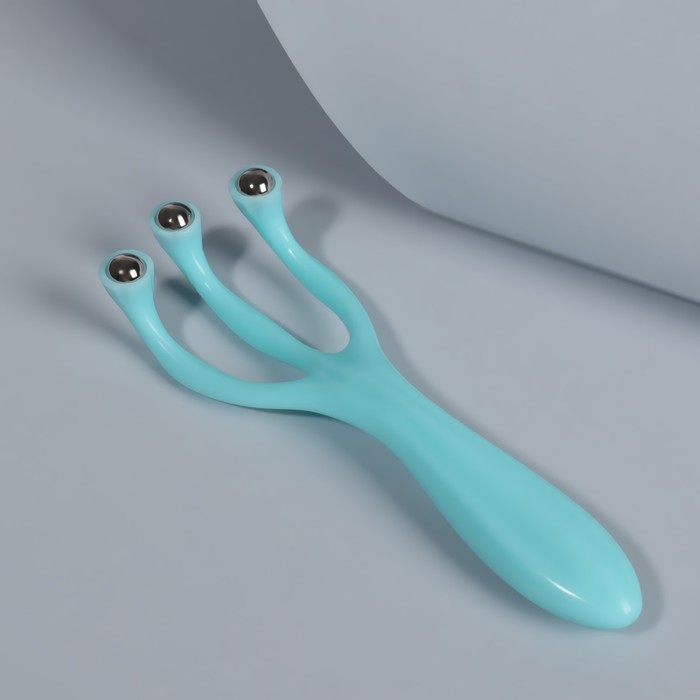 Массажёр для лица и зоны декольте, с металлическим шариками, 14 × 5 × 2,5 см, цвет МИКС 18883