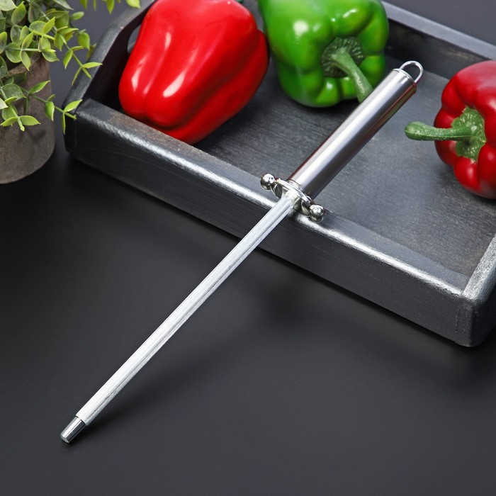 Мусат Доляна «Металлик», 29 см, круглое сечение, серебристый - Фото 1