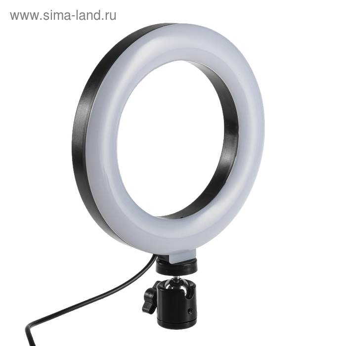 Светодиодная кольцевая лампа AKS-001, 6" (16 см), 5 Вт, 3 режима, работает от USB - Фото 1