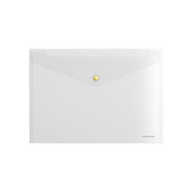 Папка-конверт на кнопке А4, 160 мкм, ErichKrause Glossy Clear, глянцевая, с цветной кнопкой, прозрачная, микс (комплект 12 шт)
