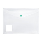 Папка-конверт на кнопке А4, 160 мкм, ErichKrause Glossy Clear, глянцевая, с цветной кнопкой, прозрачная, микс - Фото 3