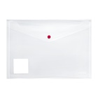Папка-конверт на кнопке А4, 160 мкм, ErichKrause Glossy Clear, глянцевая, с цветной кнопкой, прозрачная, микс - Фото 4
