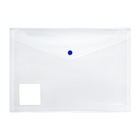 Папка-конверт на кнопке А4, 160 мкм, ErichKrause Glossy Clear, глянцевая, с цветной кнопкой, прозрачная, микс - Фото 5