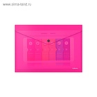Папка-конверт на кнопке А4, 180 мкм, ErichKrause Glossy Neon, глянцевая, пластиковая, полупрозрачная, микс 4672868