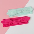 Набор повязок на голову Крошка Я "Бантик" розов/бирюз. р-р 46-48 - фото 63043097