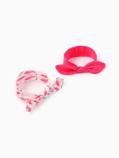 Повязки на голову для девочки «Крошка Я. Фламинго», 2 шт., размер 46-48, белая, розовая