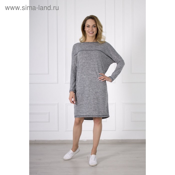 Платье женское, цвет серый, размер 46 - Фото 1