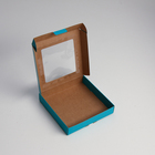 Коробка самосборная, с окном, голубая, 16 х 16 х 3 см - Фото 2