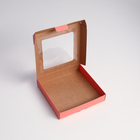 Коробка самосборная, с окном, розовая, 16 х 16 х 3 см - Фото 2