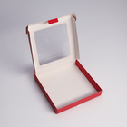 Коробка самосборная, с окном, красная, 19 х 19 х 3 см - Фото 2