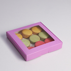 Коробка самосборная, с окном, сиреневая, 19 х 19 х 3 см - Фото 1