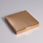 Коробка самосборная, с окном, золотая, 19 х 19 х 3 см - Фото 3