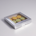 Коробка самосборная, с окном, серебрянная, 19 х 19 х 3 см - фото 318249475
