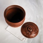 Горшок духовой с крышкой "Гончарный", декор, красная глина, 4.5 л, ручная работа - Фото 3