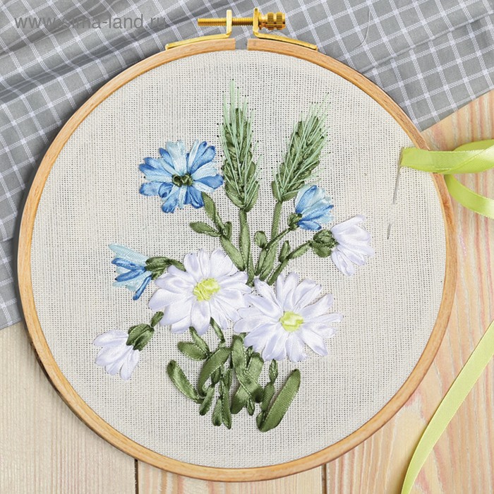 Вышивка на пяльцах «Ромашки». Набор для творчества - Фото 1