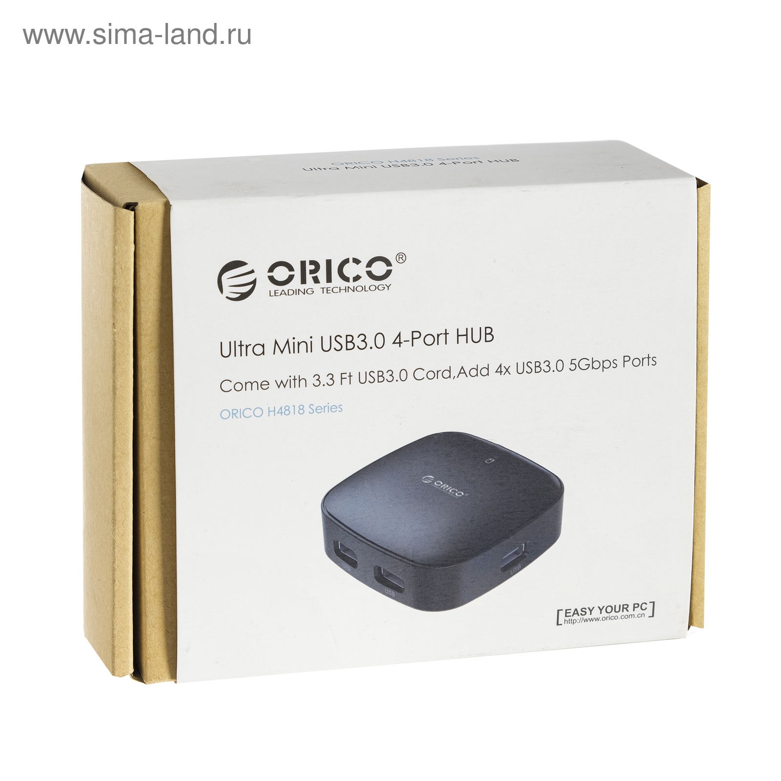 Разветвитель USB (Hub) Orico H4818-U3, 4 порта USB3.0, до 5 Гбит/с, белый  (4652116) - Купить по цене от 986.00 руб. | Интернет магазин SIMA-LAND.RU