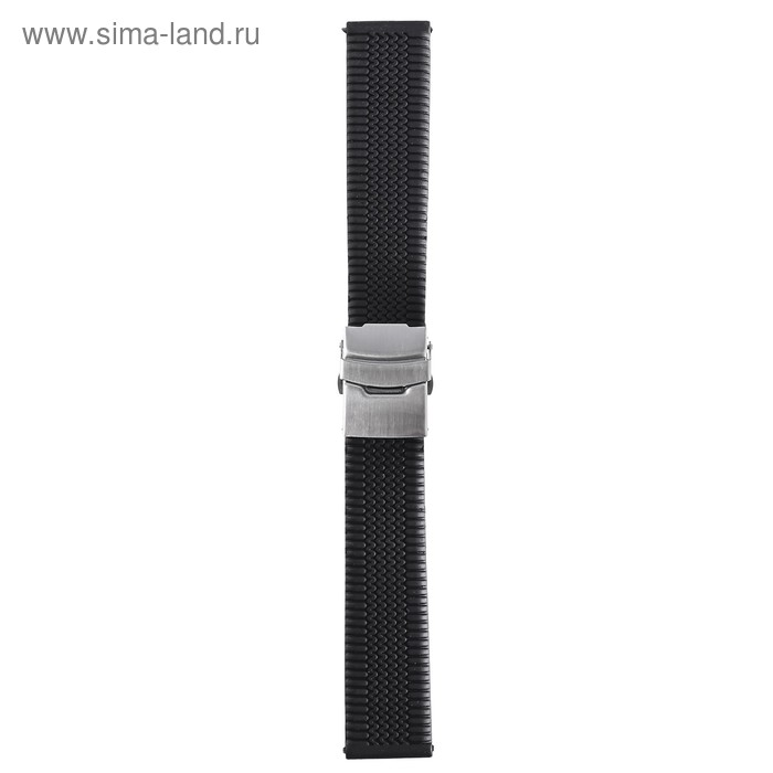 Ремешок для часов «Соломон» 24 мм, силикон, длина 20 см, чёрный - Фото 1