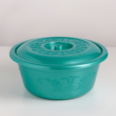 Таз круглый с крышкой, 6 л, цвет МИКС